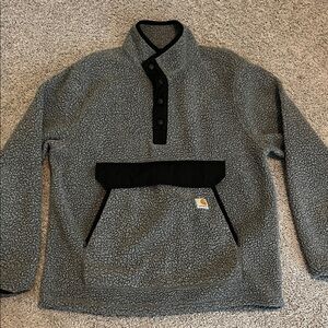 Carhartt Gray Fleece Pullover with Black Trim